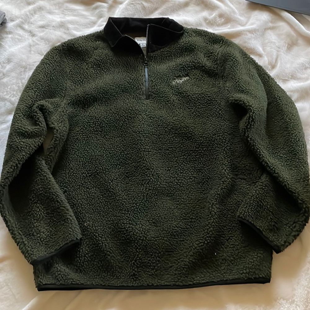Large Green Quarter-Zip Sweater
